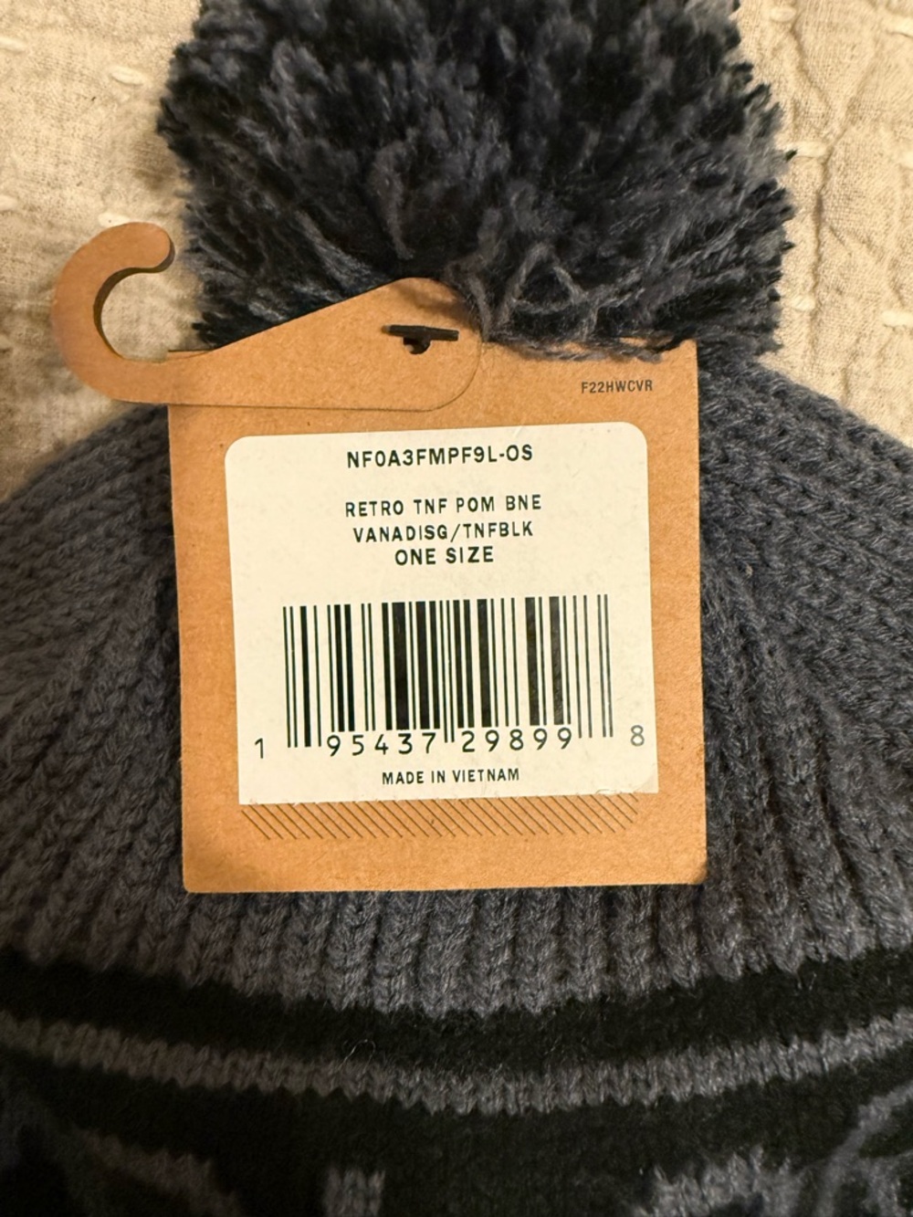 The North Face Men's Pom Beanie and Gloves Set - Gray & Green - Picture 2 of 4